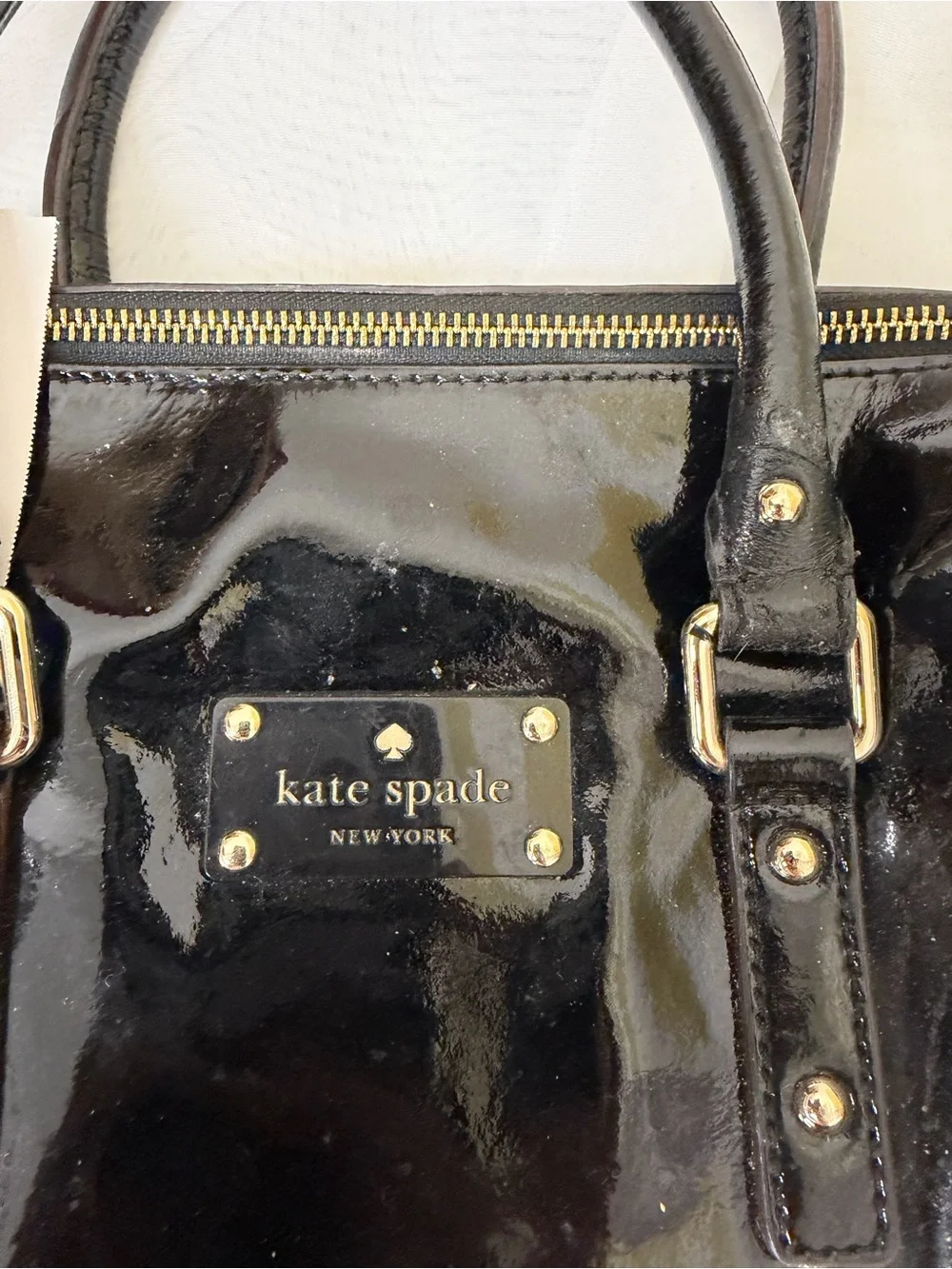 kate spade Black Patent Leather Structured Bag